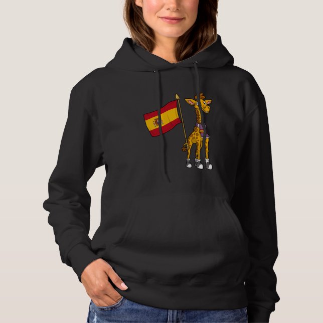 Spain Fan Spain Giraffe Hoodie (Front)