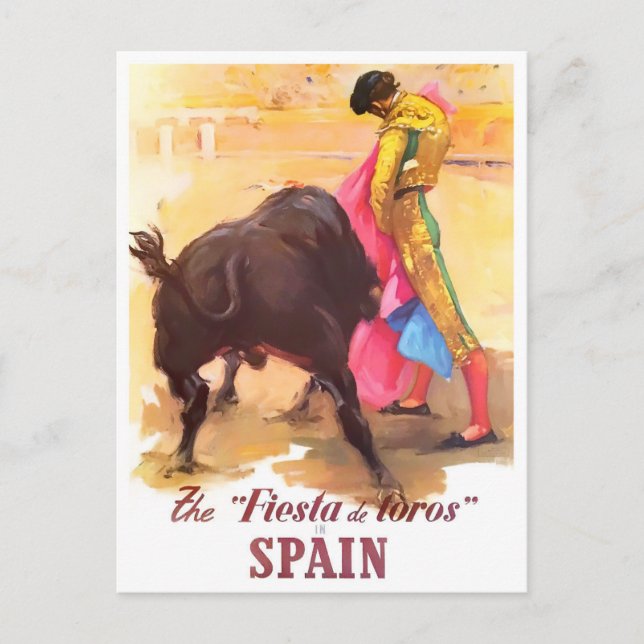 Spain Fiesta de Toros vintage travel Postcard (Front)