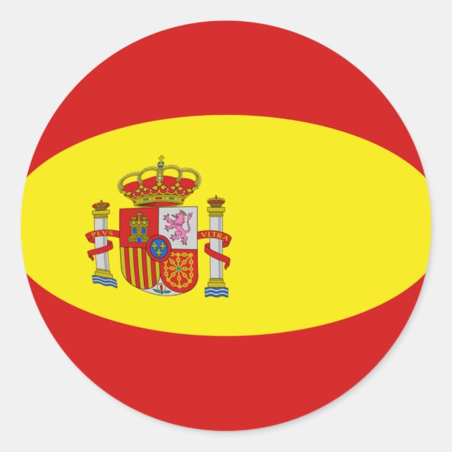 Spain Fisheye Flag Sticker (Front)