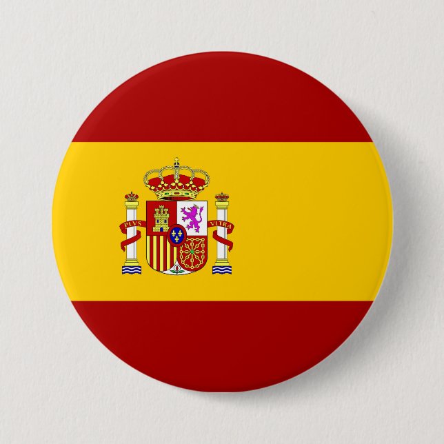 Spain flag 7.5 cm round badge (Front)