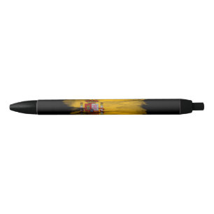 Spain flag brush stroke, national flag black ink pen