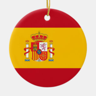 Spain flag ceramic tree decoration