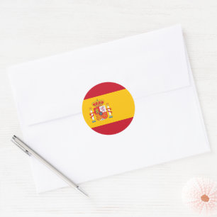 Spain flag classic round sticker