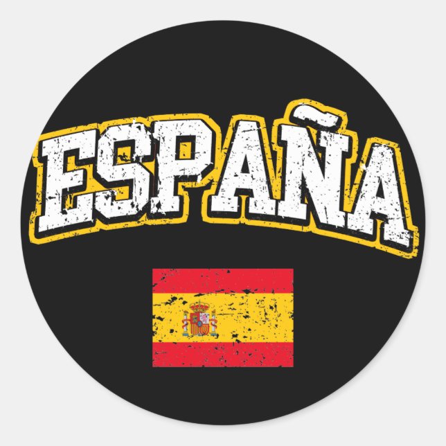 Spain Flag Classic Round Sticker (Front)