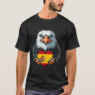Spain Flag Eagle Espanol Heart Spanish Roots Spani T-Shirt