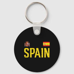 Spain Flag Espana Footll Soccer Fan Men Women Kids Key Ring