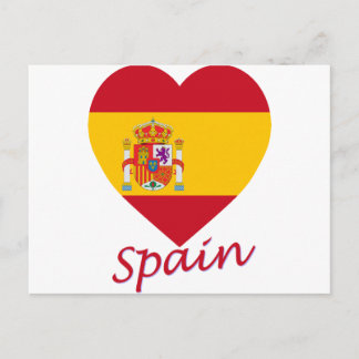 Spain Flag Heart Postcard