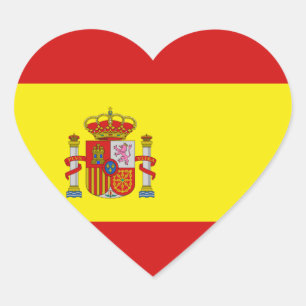 Spain Flag Heart Sticker