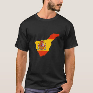 Spain flag in Tenerife outline Tenerife T-Shirt