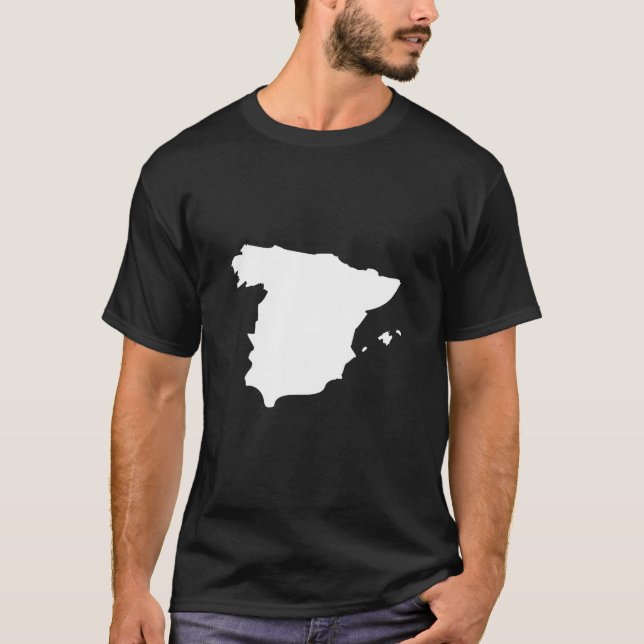 Spain Flag Map - Spain T-Shirt (Front)