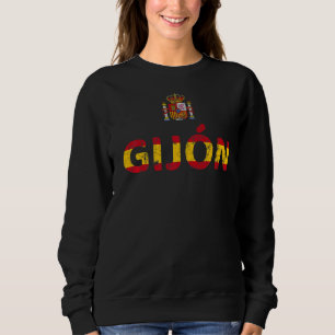 Spain Flag Outline Spain Travel Spain Pride Gijon Sweatshirt