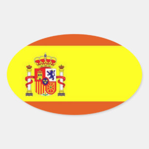 Spain* Flag Oval Sticker