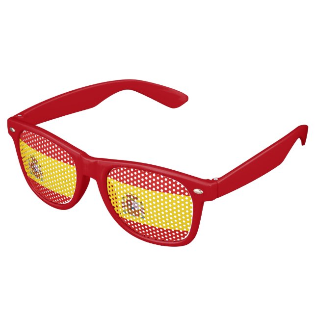 Spain Flag Retro Sunglasses (Angled)
