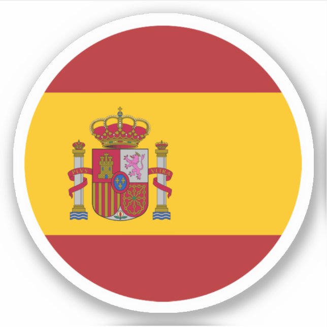 Spain Flag Round Sticker (Front)