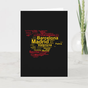 Spain Flag Silhouette Card