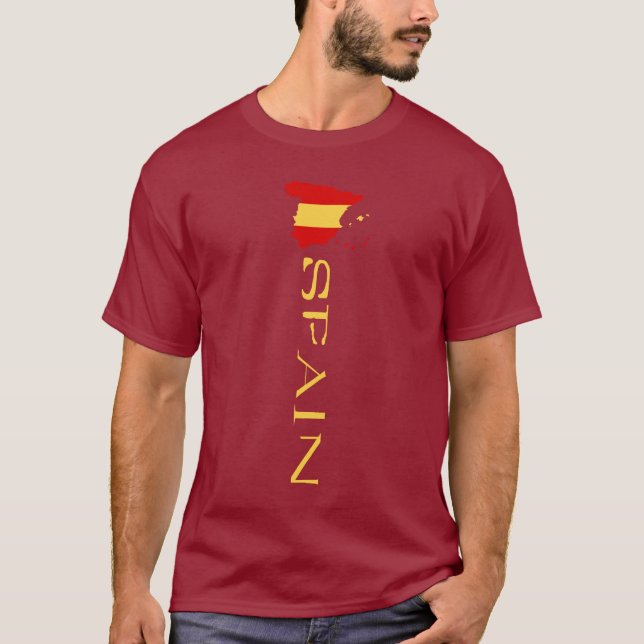 Spain Flag Spanish Flag MAP T-Shirt (Front)