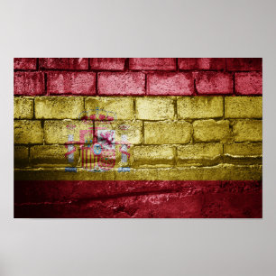 Spain flag wall poster