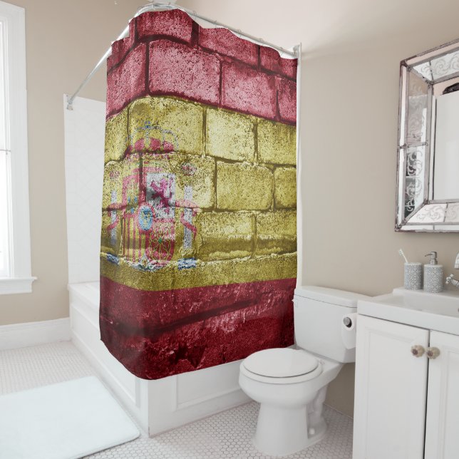Spain flag wall shower curtain (In Situ)