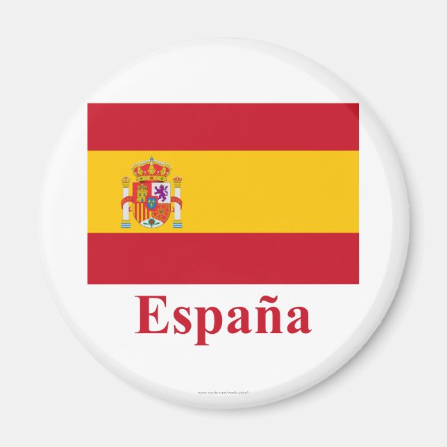 Spain Flag with Name in Spanish Magnet (Front)