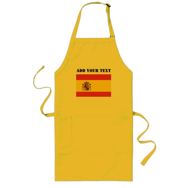 Spain Flag World Cup 2022 Football Soccer Long Apron (Front)