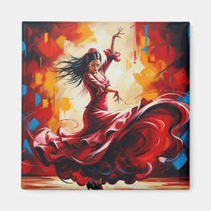 Spain Flamenco Dancer Colourful Magnet
