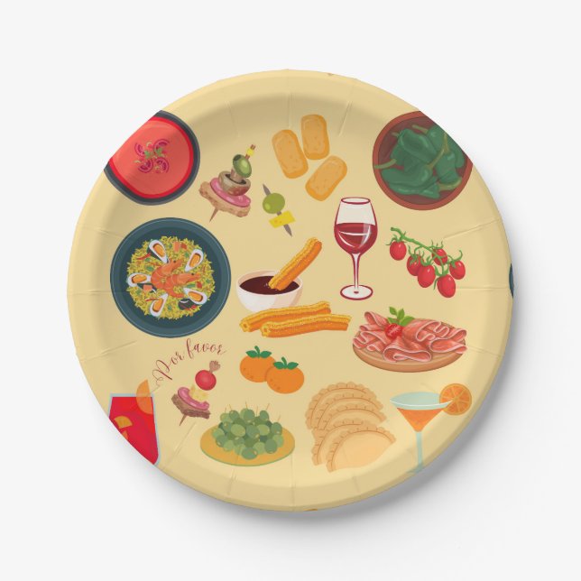 Spain Food Paper Plate (Front)