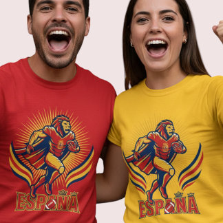 Spain Football Lion Hero National Pride Action Art T-Shirt