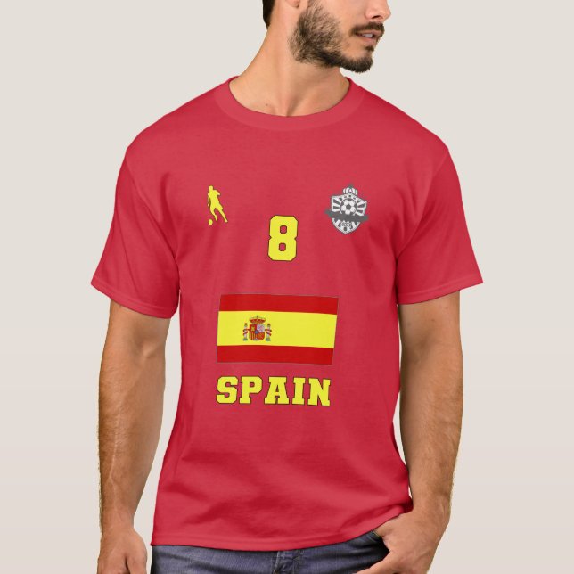 Spain Football Soccer National Team #8 T-Shirt (Front)