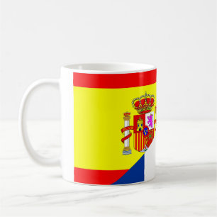 spain france neighbour countries half flag symbol  coffee mug