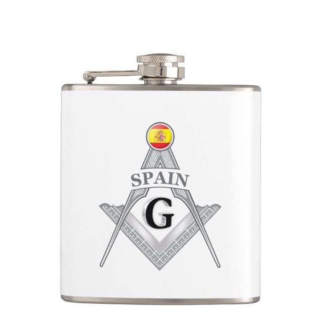 Spain freemasonry sign hip flask (Front)