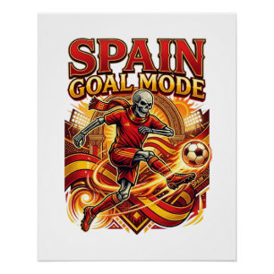 Spain Goal Mode Skeleton Striker Nations Streetwea Poster