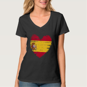 Spain Heart Spanish Flag Spanish Pride T-Shirt