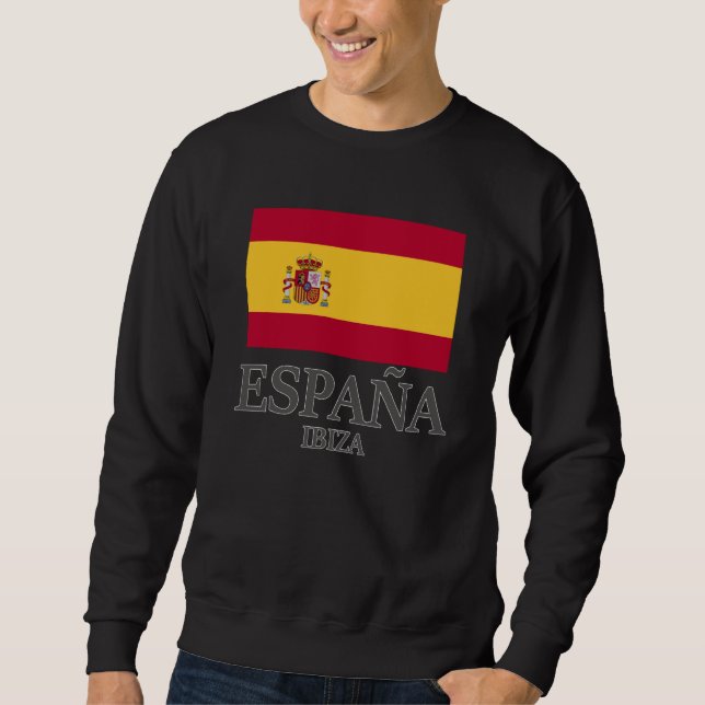 Spain Ibiza Flag Travel Europe Holiday Sweatshirt (Front)