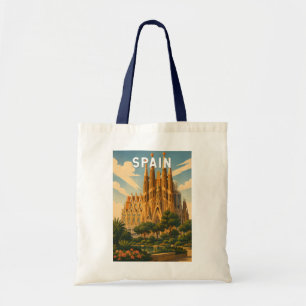 Spain Illustration Travel Art Vintage Tote Bag