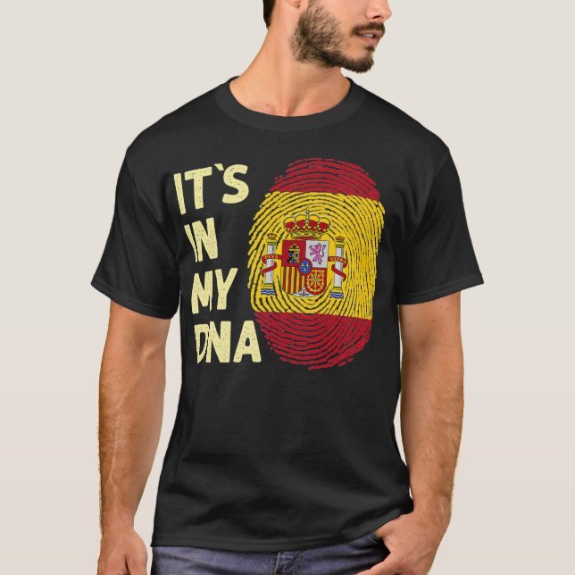 Spain In My DNA Spanish Flag Team Spain birthday  T-Shirt (Front)