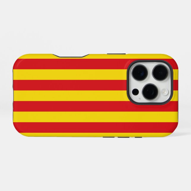 Spain: La Senyera Catalonia Flag iPhone Case (Back Horizontal)