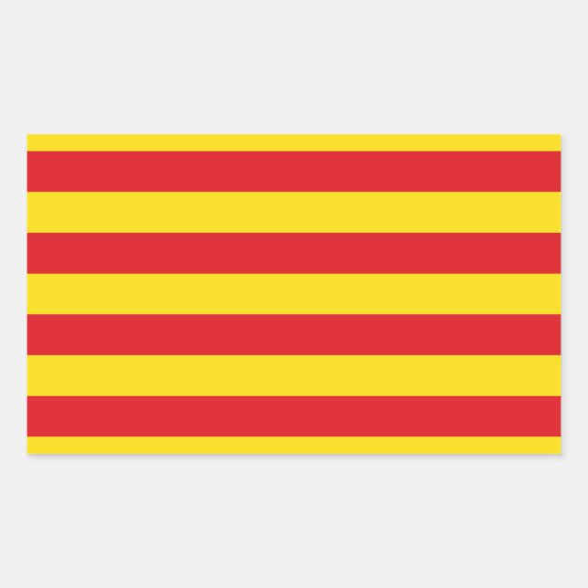 Spain: La Senyera Catalonia Rectangular Sticker (Front)