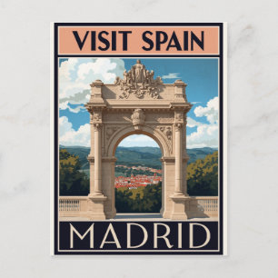 Spain Madrid Archway Art Postcard