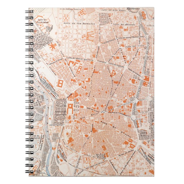 Spain: Madrid Map, C1920 Spiral Notebook (Front)