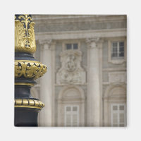 Spain, Madrid. Royal Palace, ornate gilded lamp