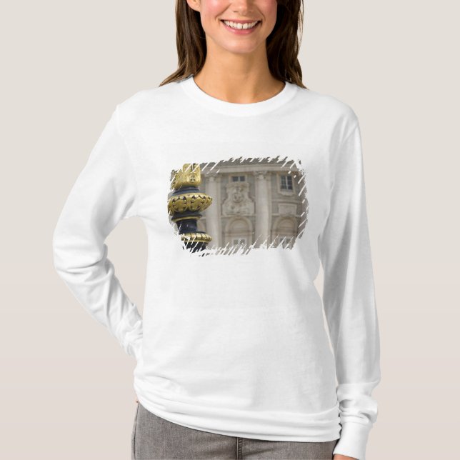 Spain, Madrid. Royal Palace, ornate gilded lamp T-Shirt (Front)