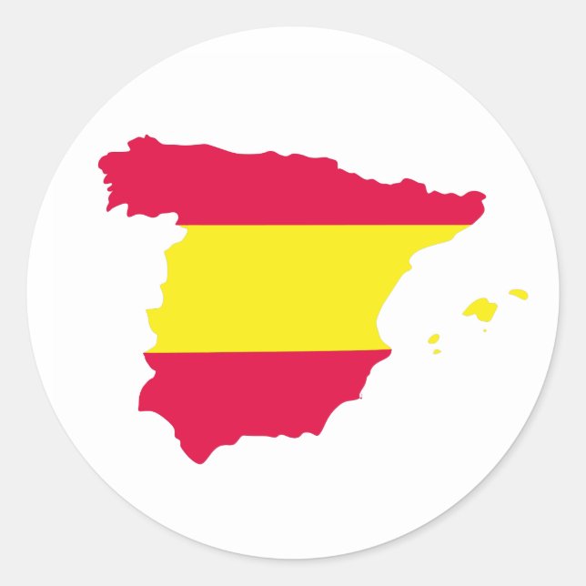 Spain Map Flag Classic Round Sticker (Front)