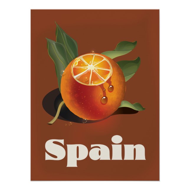 Spain orange travel poster (Front)