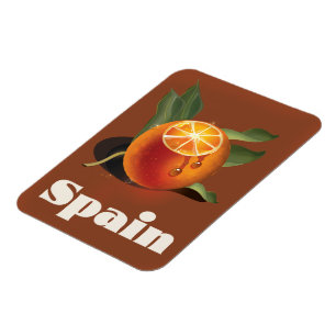 Spain orange travel poster magnet