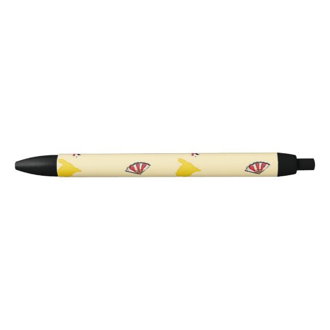 Spain pattern on cream black ink pen (Front)