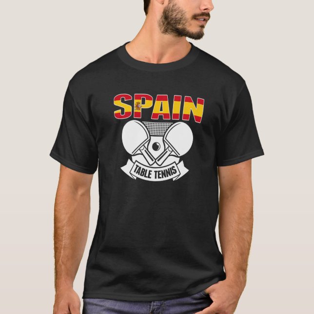 Spain Ping Pong   Spanish Table Tennis Team Suppor T-Shirt (Front)
