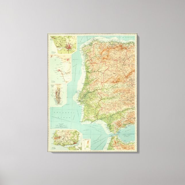 Spain & Portugal western section Canvas Print (Front)