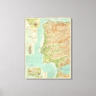 Spain & Portugal western section Canvas Print