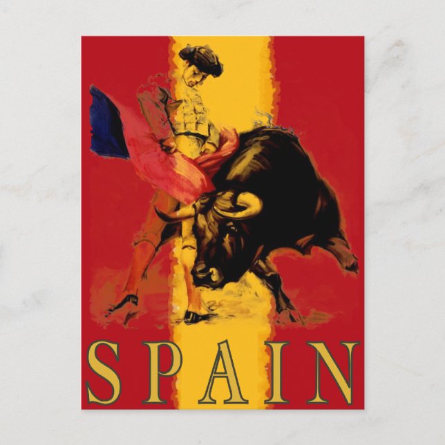 Spain Postcard with Vintage Bullfight (Front)