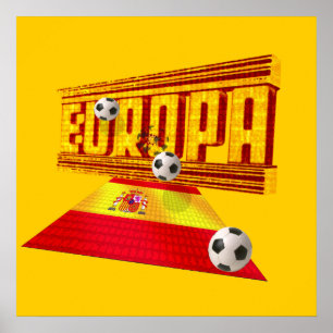 Spain Road to Europe soccer futbol gifts ideas Poster